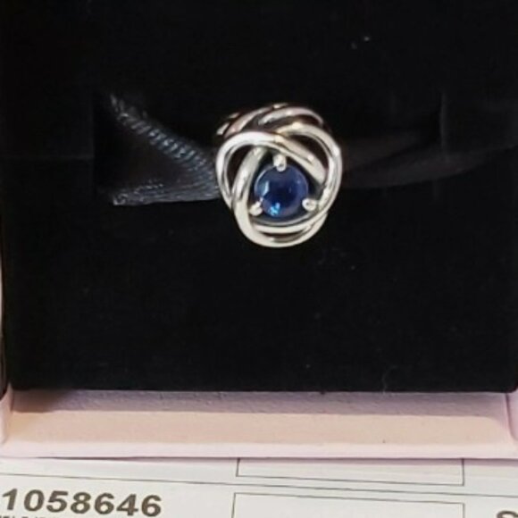 Authentic PANDORA Sterling Silver September Blue Eternity Circle Charm 790065C07 - Picture 8 of 8